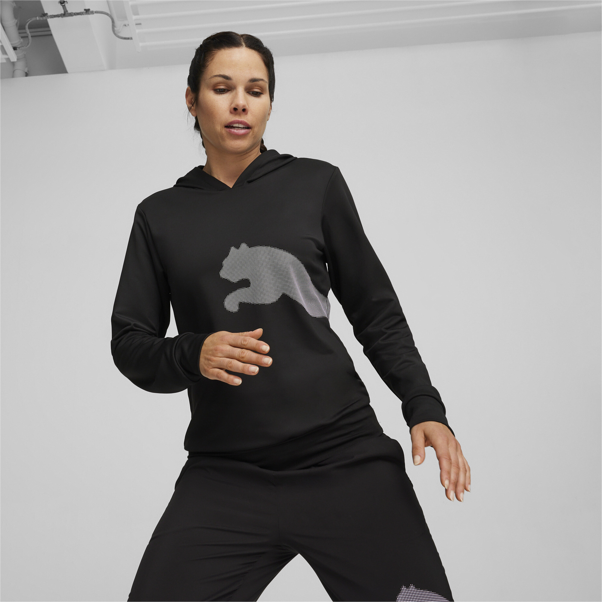 Puma BIG CAT French Terry Trainings-Hoodie Damen | Black | Größe: S