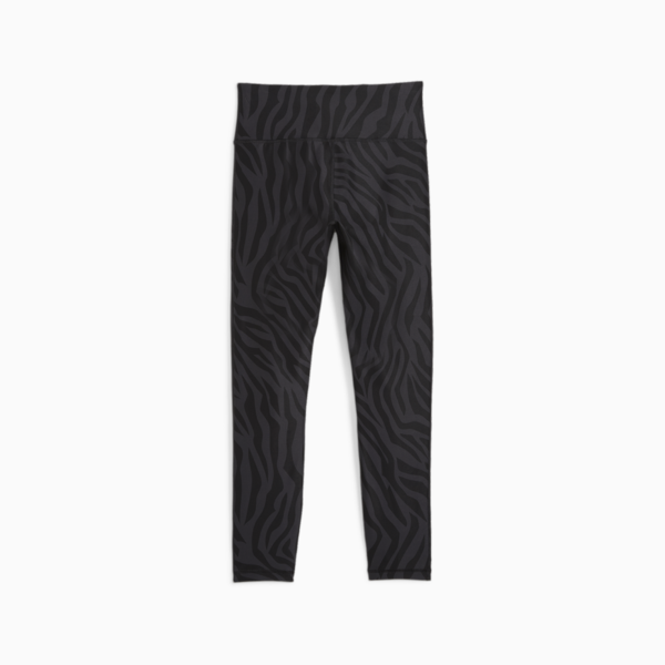Train Fave Women's High Waisted 7/8 Training Tights, Flat Dark Gray-Zebra Print, large-ZAF