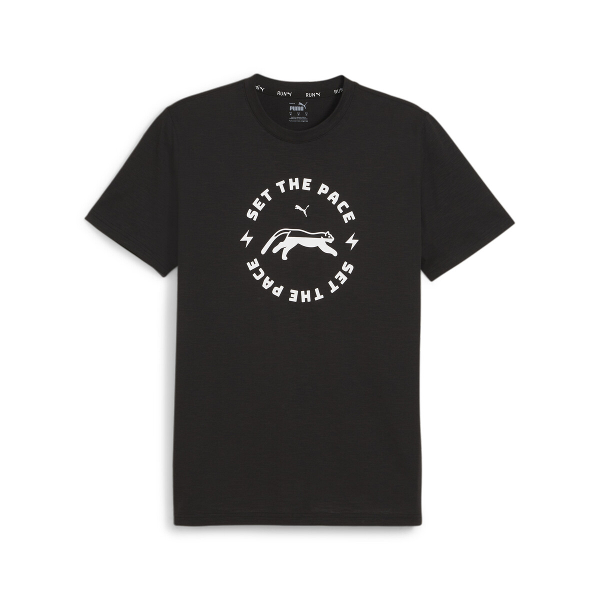 MEN’S RUN SLOGAN Training T-Shirt Q1 in Black by PUMA, XS