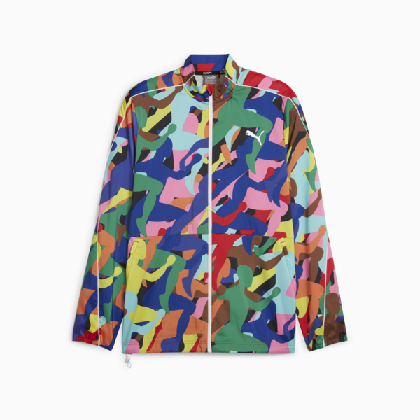 Campera de running PRIDE Favourite para hombre, Pop Red-multi color AOP, large-ARG
