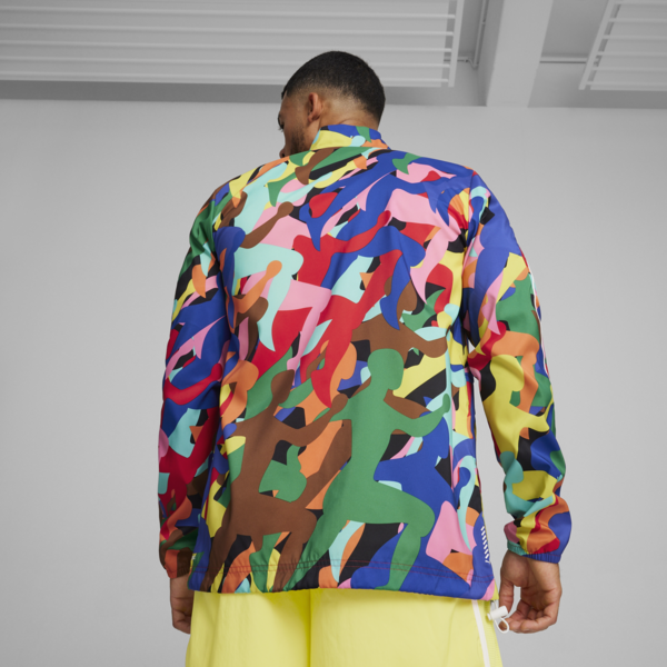Campera de running PRIDE Favourite para hombre, Pop Red-multi color AOP, large-ARG