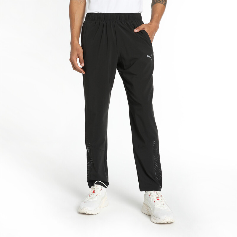 Men's PUMA X One8 Slim Fit Woven Training Pants in Black size M