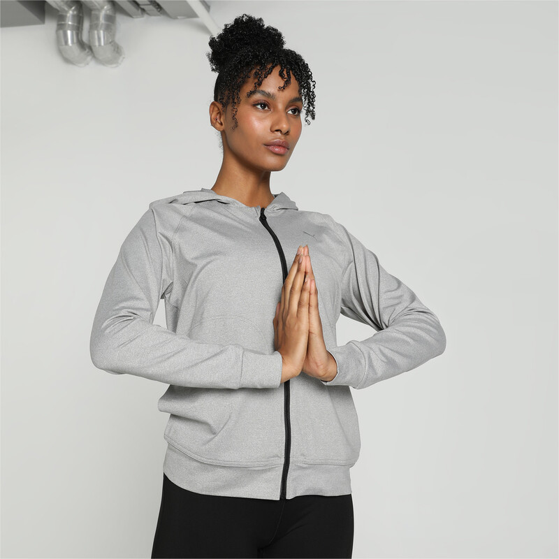 Women's PUMA Studio Foundation Slim Fit Training Jacket in Gray size XS