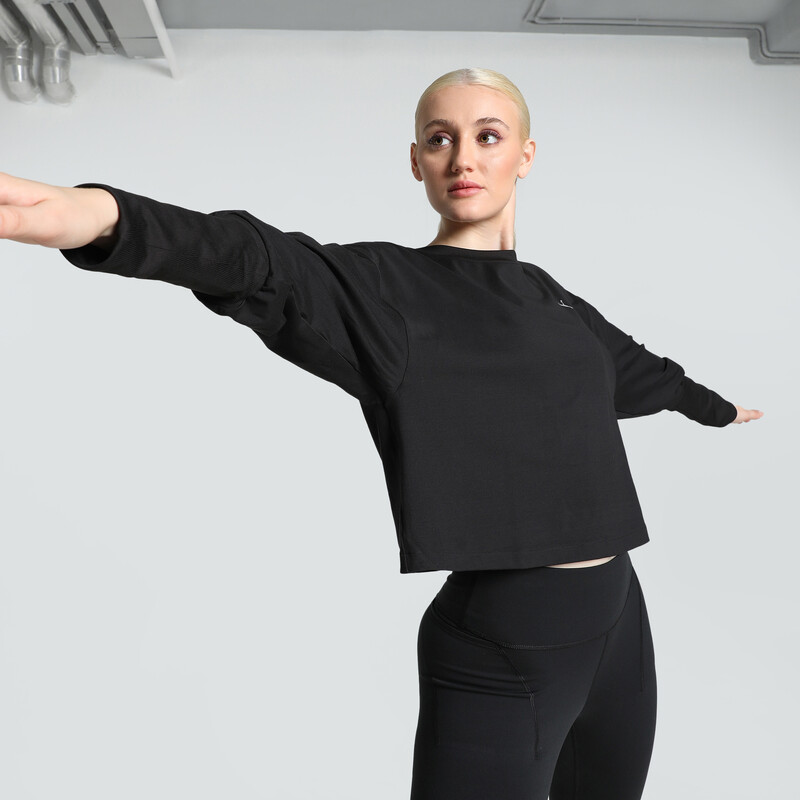 

Women's PUMA STUDIO CLOUDSPUN Relaxed Fit Crew-Neck Training Sweatshirt