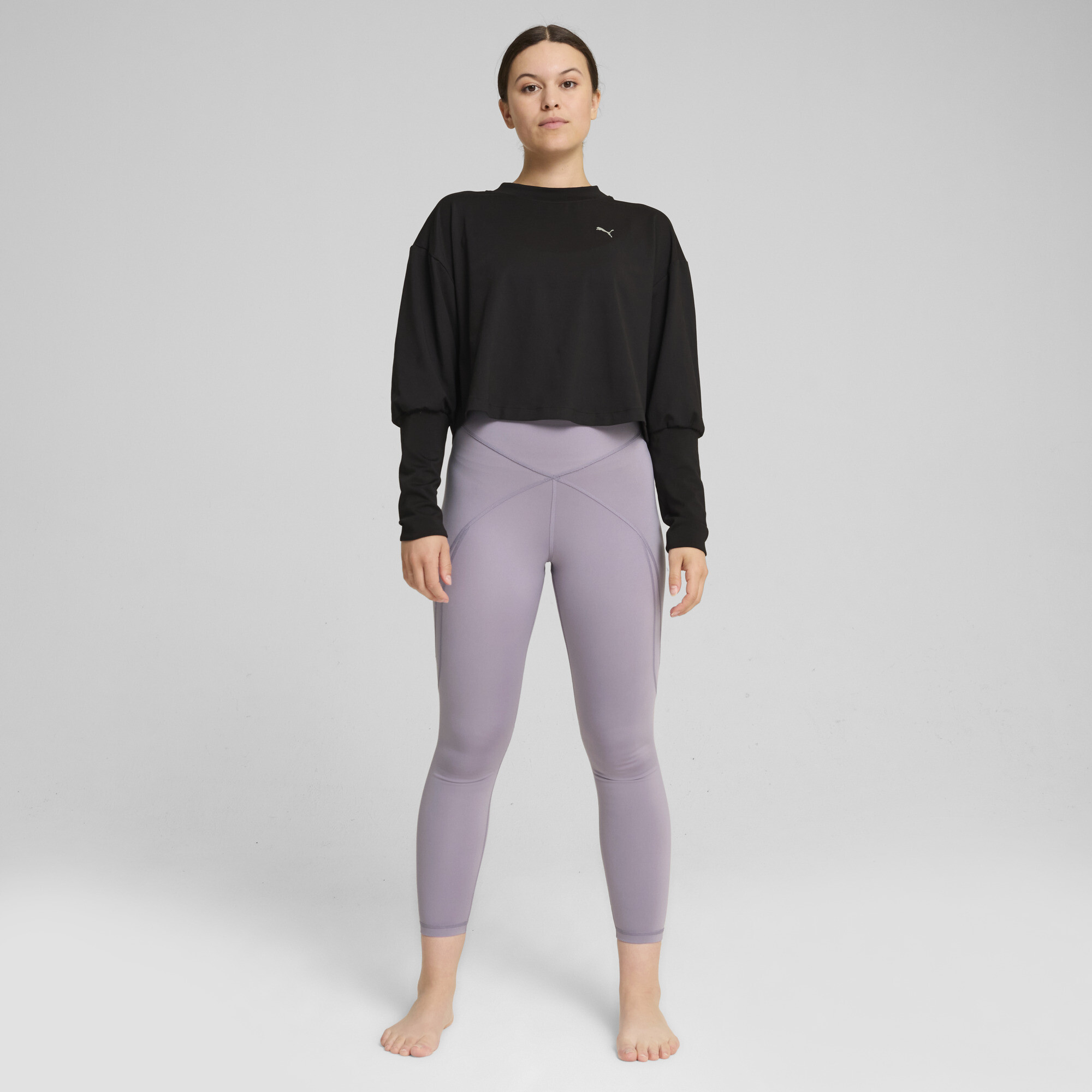 Women's Puma STUDIO CLOUDSPUN Crewneck, Black, Size XL, Clothing