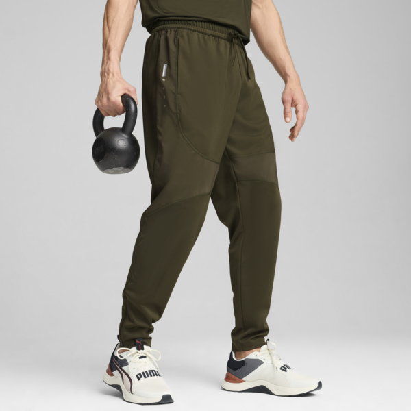 Pantalones angostos Panelled para hombre, Dark Olive, large-ARG