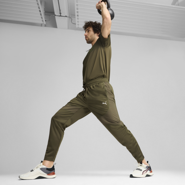 Pantalones angostos Panelled para hombre, Dark Olive, large-ARG