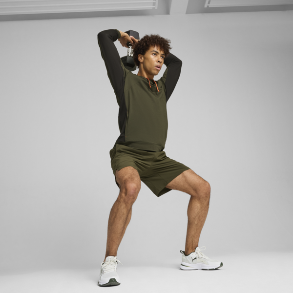 Buzo con capucha CLOUDSPUN para hombre, Dark Olive-PUMA Black, large-ARG