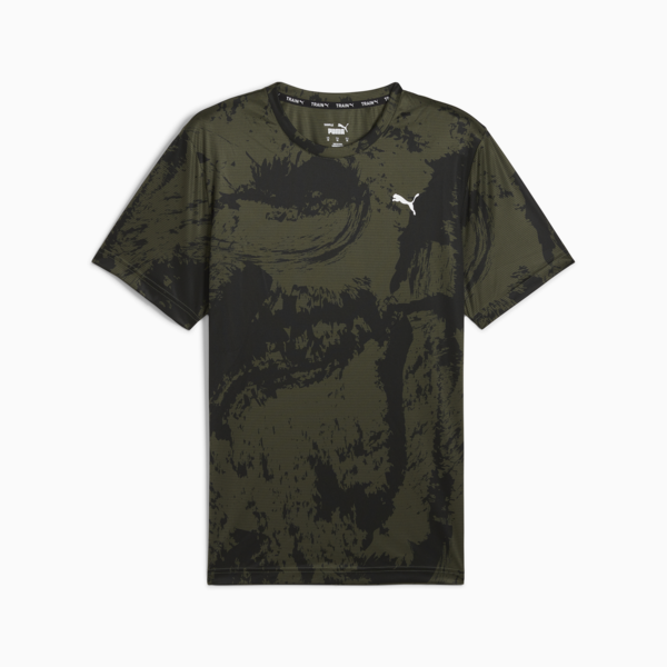 Remera con estampado Train All Day para hombre, Dark Olive, large-ARG