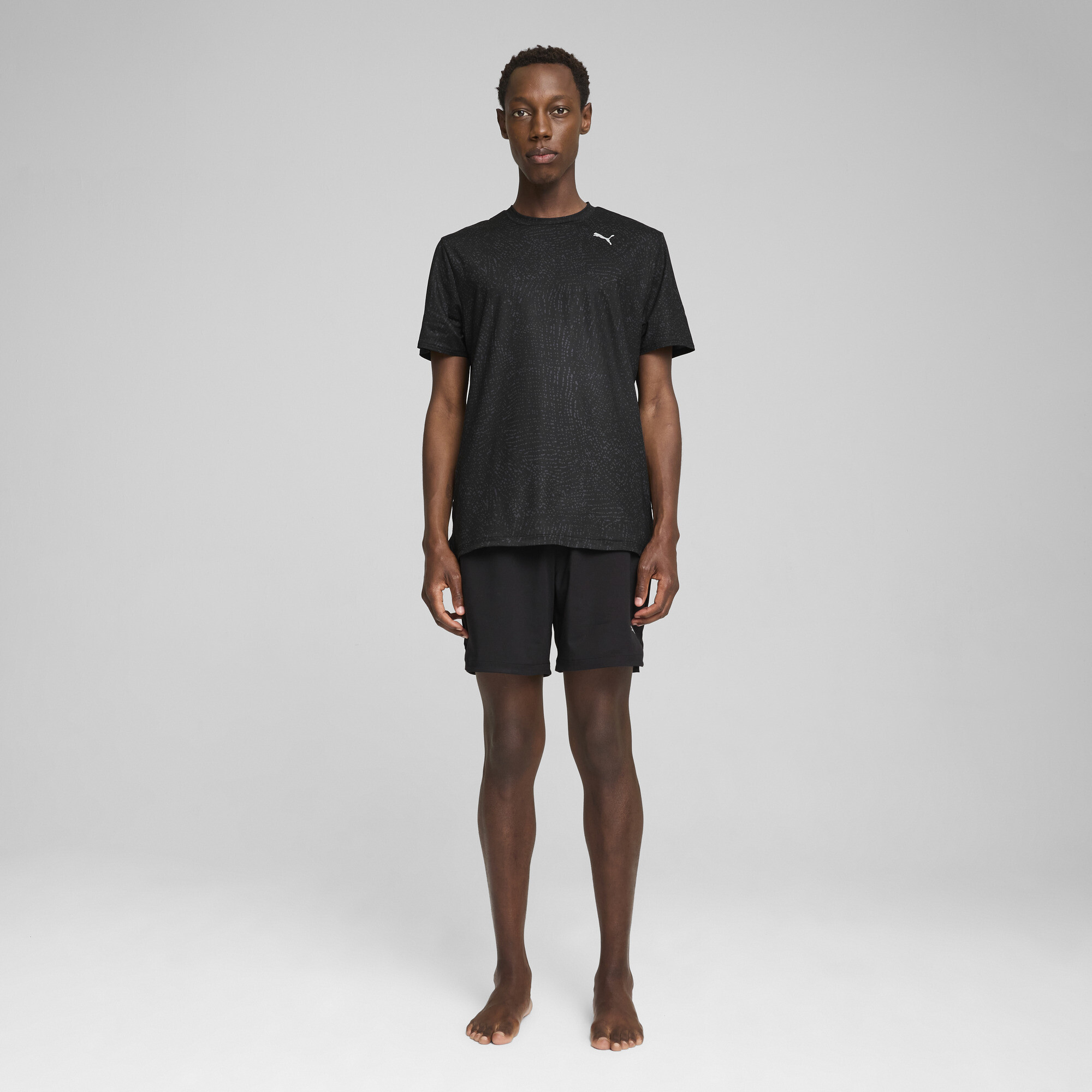 STUDIO CLOUDSPUN T-shirt met all-over-print voor Heren, Zwart, Maat S | PUMA