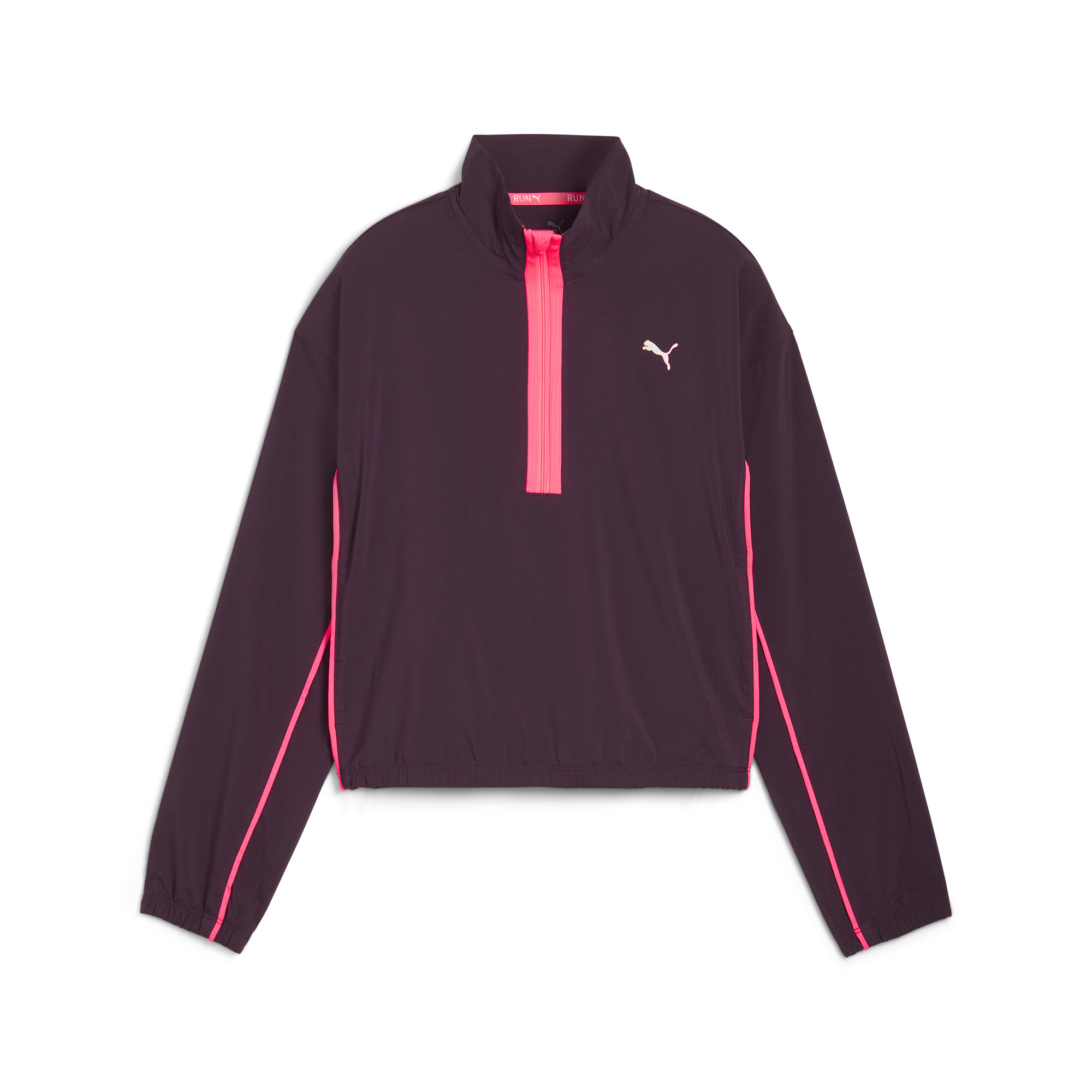 Women's Puma Run For Her Woven Half-Zip, Purple, Size XS, Clothing