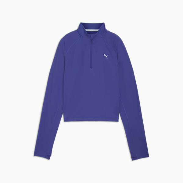 PUMA RUN CLOUDSPUN Quarter-Zip Top Women, Lapis Lazuli, large-MEX