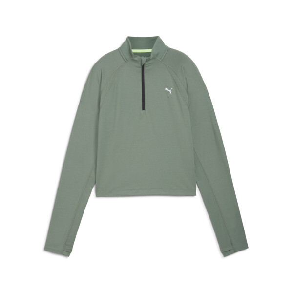 Puma Run Cloudspun Women's Quarter-zip Top In Eucalyptus
