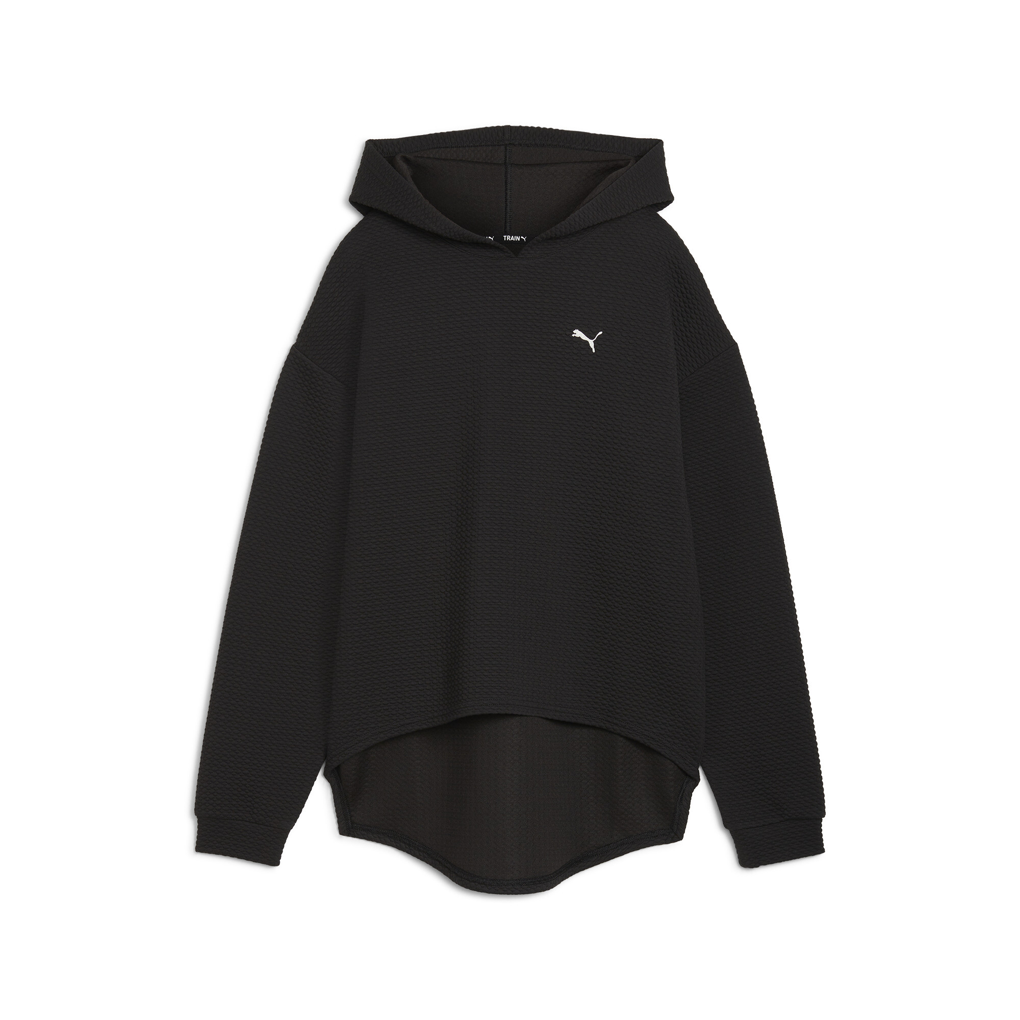 Women's Puma STUDIO Textured Hoodie, Black, Size S, Clothing