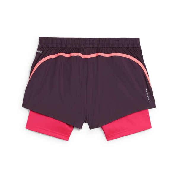 Shorts "2 en 1" RUN FAV Velocity para mujer, Midnight Plum-Sunset Glow, large-ARG