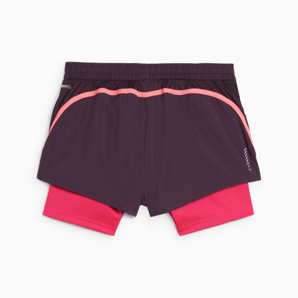 Shorts "2 en 1" RUN FAV Velocity para mujer, Midnight Plum-Sunset Glow, large-ARG