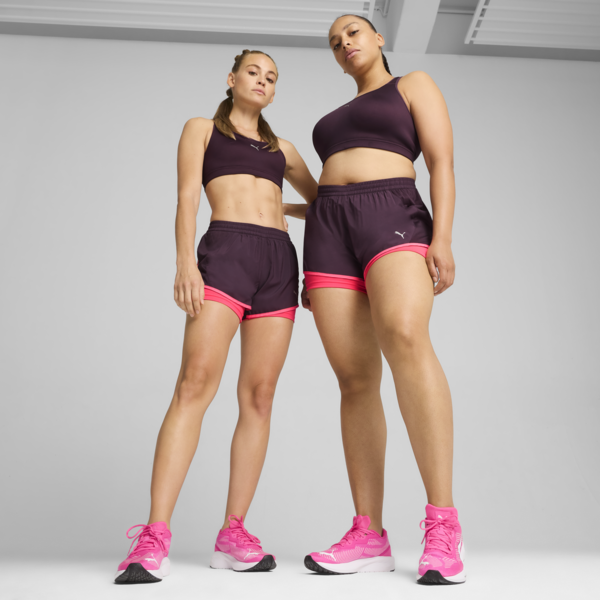 Shorts "2 en 1" RUN FAV Velocity para mujer, Midnight Plum-Sunset Glow, large-ARG