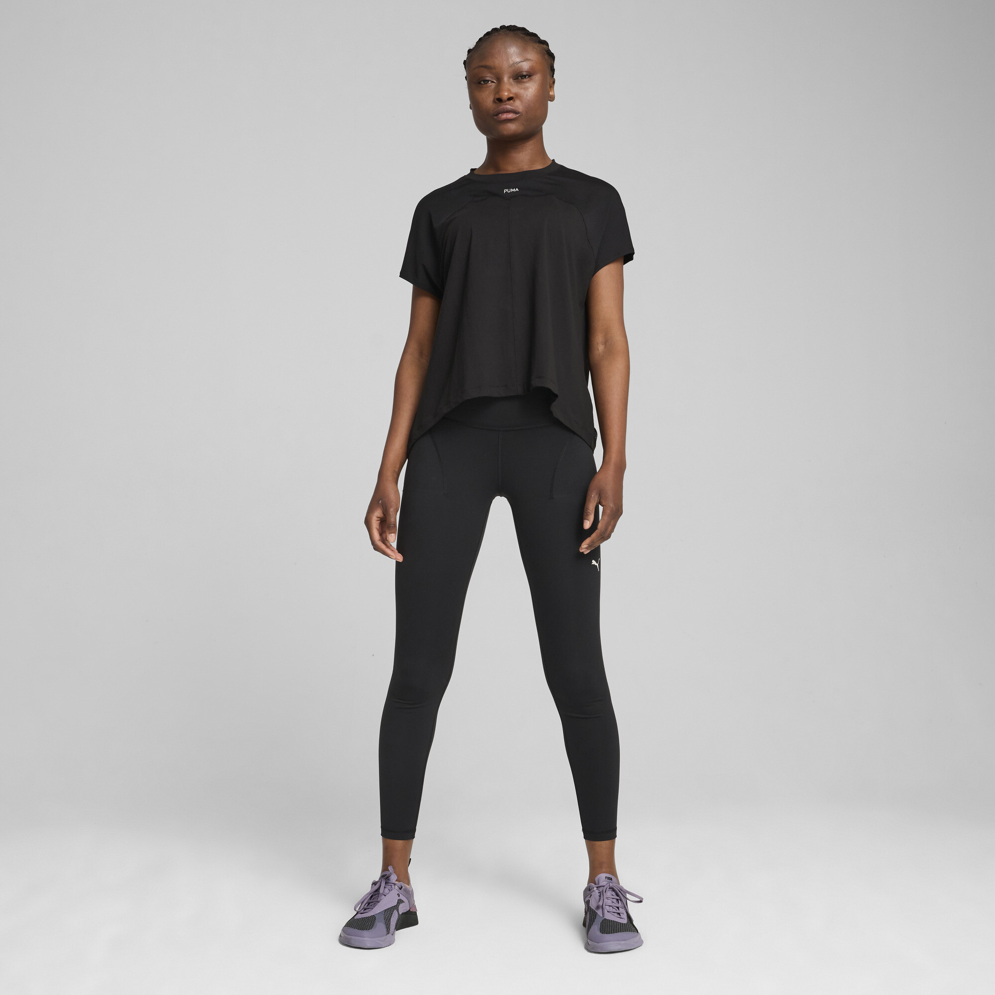 Women's Puma CLOUDSPUN Mix T-Shirt, Black, Size XXS, Clothing