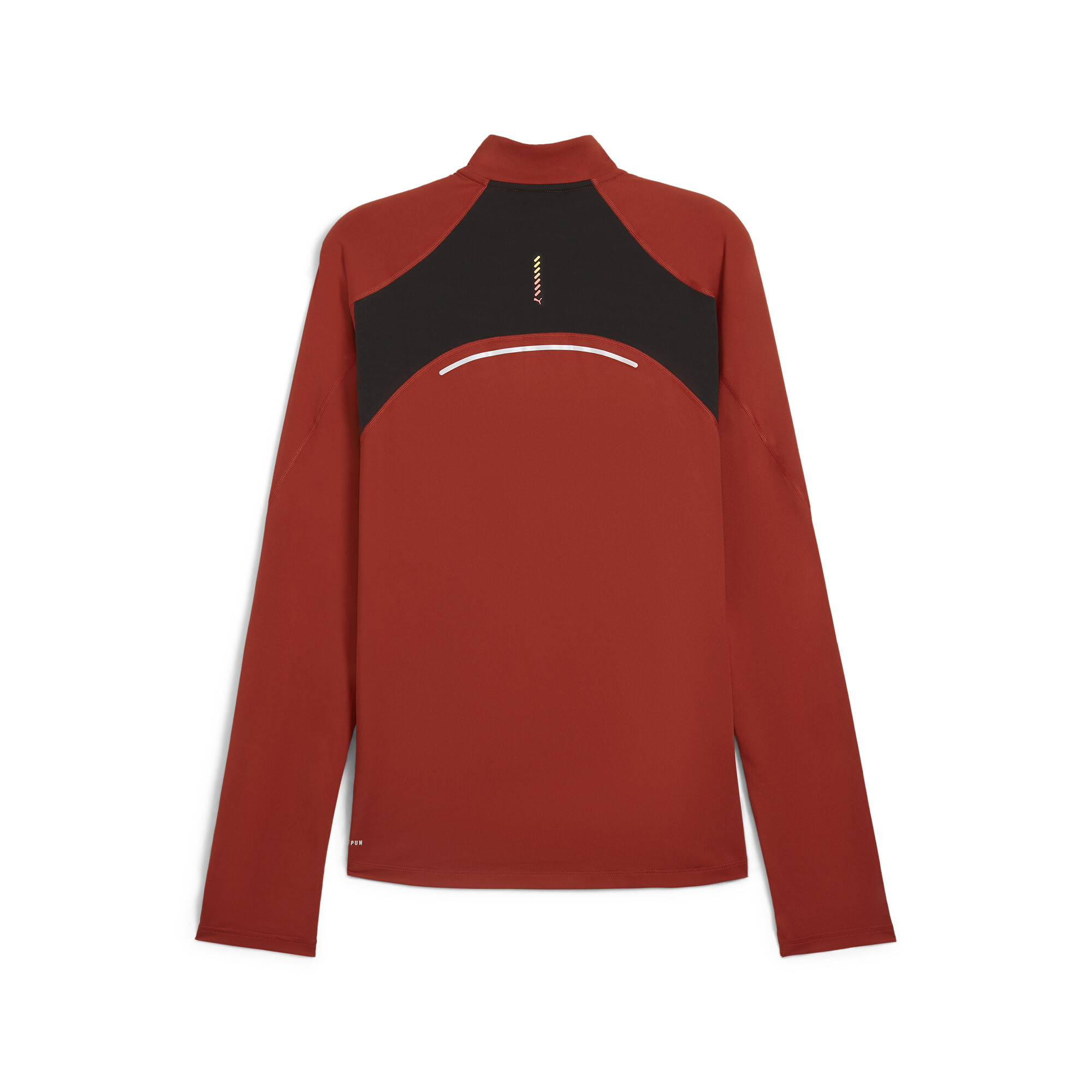 Men's PUMA RUN CLOUDSPUN Quarter-Zip Top Men In Red, Size Medium, Polyester