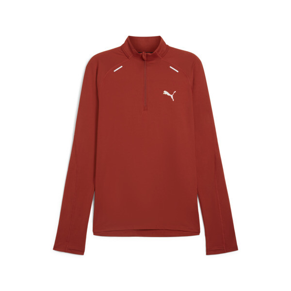 Puma suede red quarter zip top