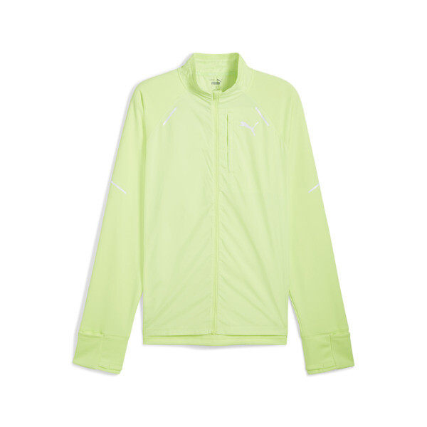 Puma Run Grid Fleece Jacket Men In Fizzy Apple