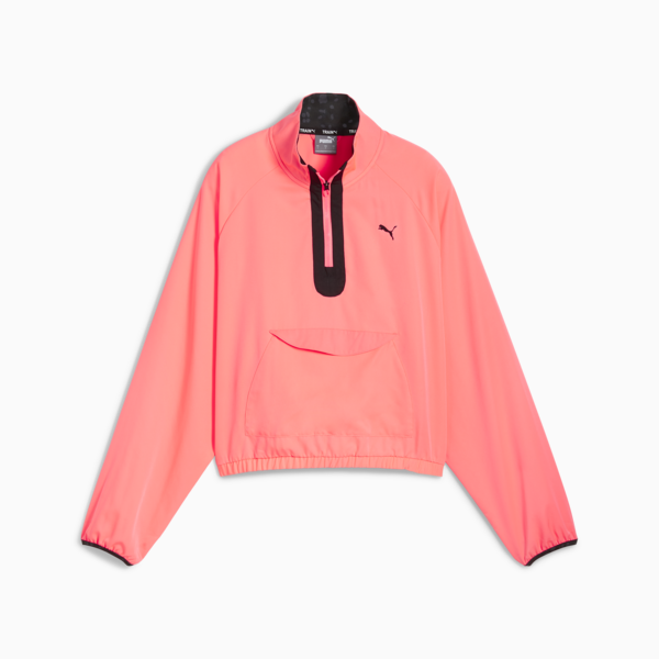 HYPERNATURAL Woven Half-Zip Jacket Women, Sunset Glow, large-MEX