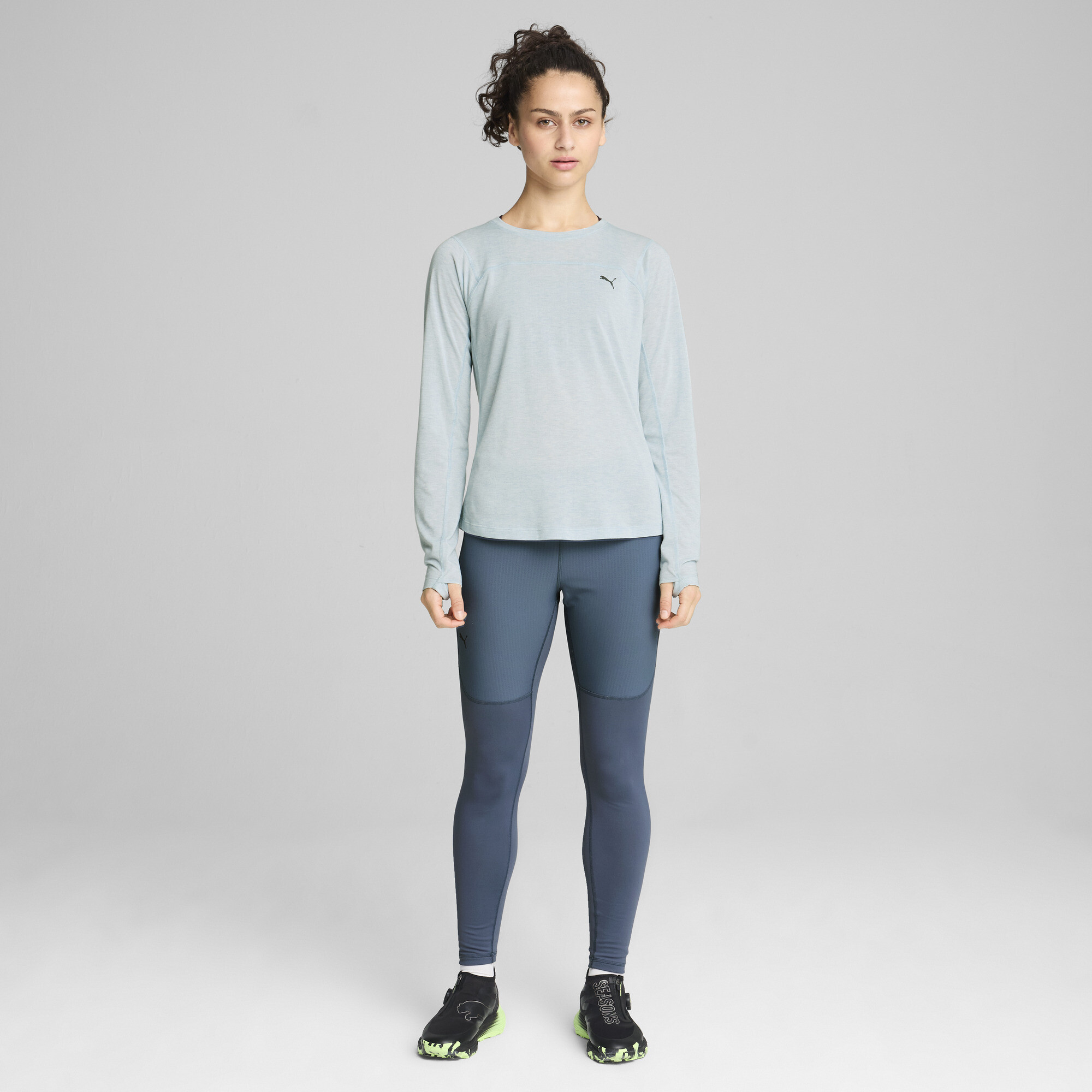 Women's Puma SEASONS Tech Wool Long Sleeve T-Shirt, Blue, Size S, Clothing