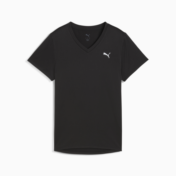 TAD ESSENTIALS V-Neck Tee Women, PUMA Black, large-ZAF