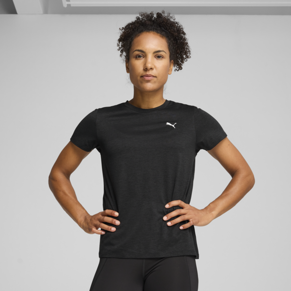 TAD ESSENTIALS Heather Tee Women, PUMA Black Heather, large-ZAF