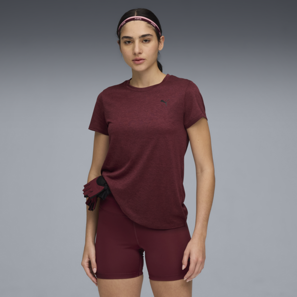 TAD ESSENTIALS Heather Tee Women, Ruby Shimmer Heather, large-ZAF
