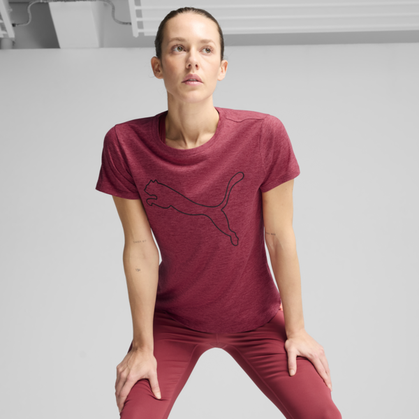 TAD ESSENTIALS Heather Logo Tee Women, Port Heather, large-MEX