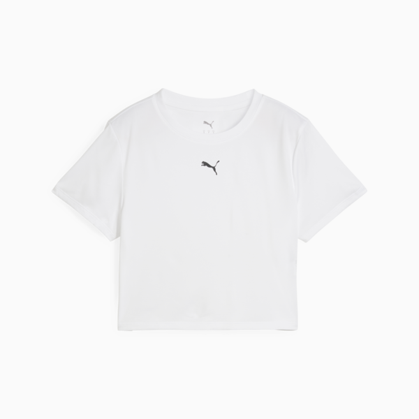Remera corta Train All Day Essentials para mujer, PUMA White, large-ARG