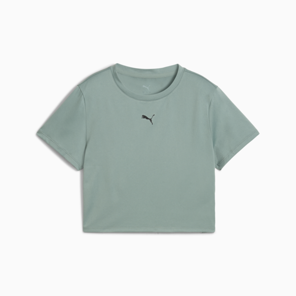 TAD ESSENTIALS Baby Tee Women, Green Moon, large-ZAF