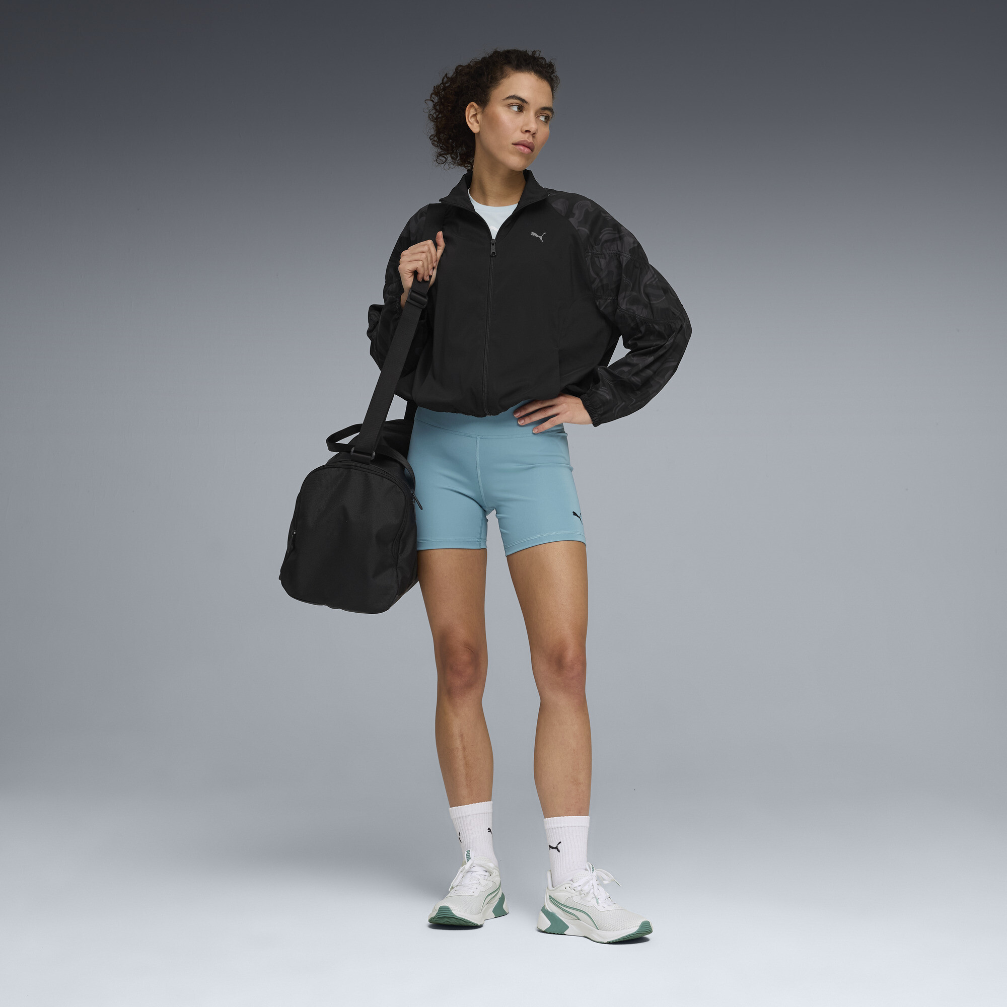 PUMA TAD ESSENTIALS 5"korte tight voor Dames, Blauw, Maat M thumbnail 2