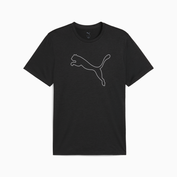 TAD ESSENTIALS Heather Cat Tee Men, PUMA Black Heather, large-ZAF