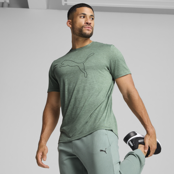 TAD ESSENTIALS Heather Cat Tee Men, Green Moon Heather, large-ZAF