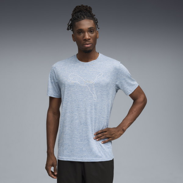 TAD ESSENTIALS Heather Cat Tee Men, Cool Blue Heather, large-MEX