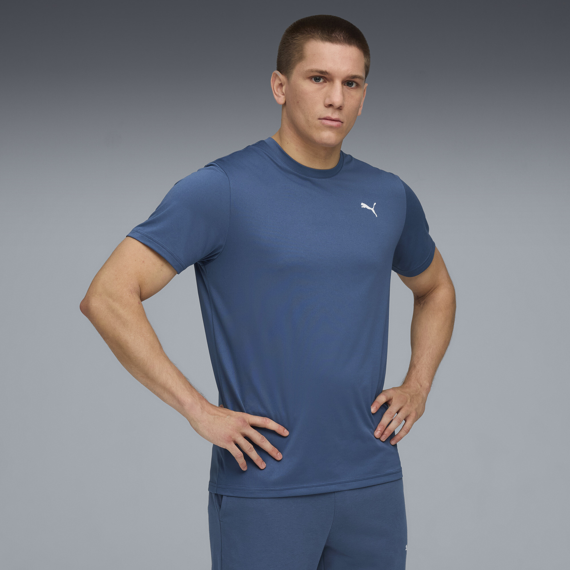 Puma TAD ESSENTIALS Einfarbiges T-Shirt mit Cat Logo Herren | Dark Indigo | Größe: XL