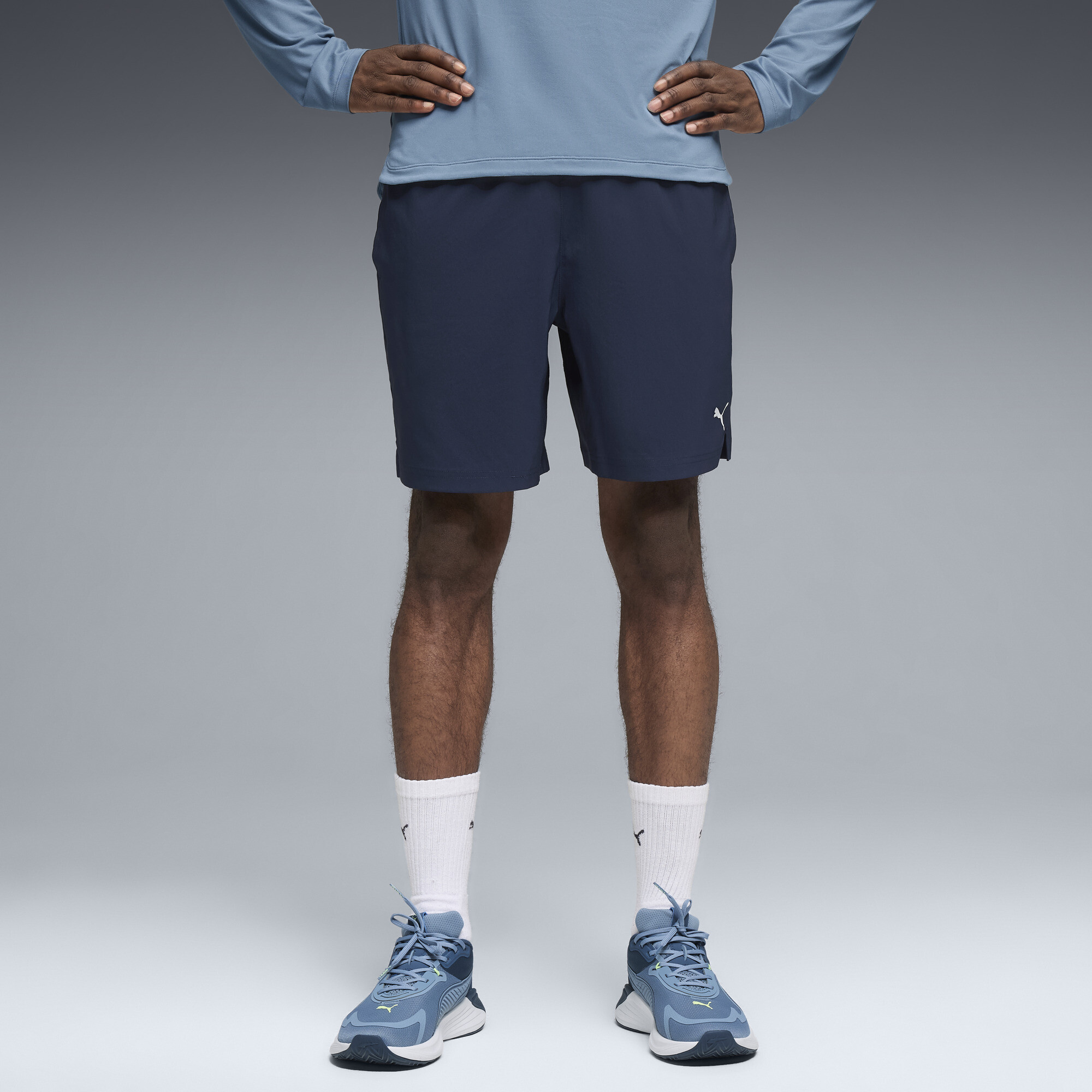 Puma Train All Day Essentials Men's 7" Woven Shorts In Blue