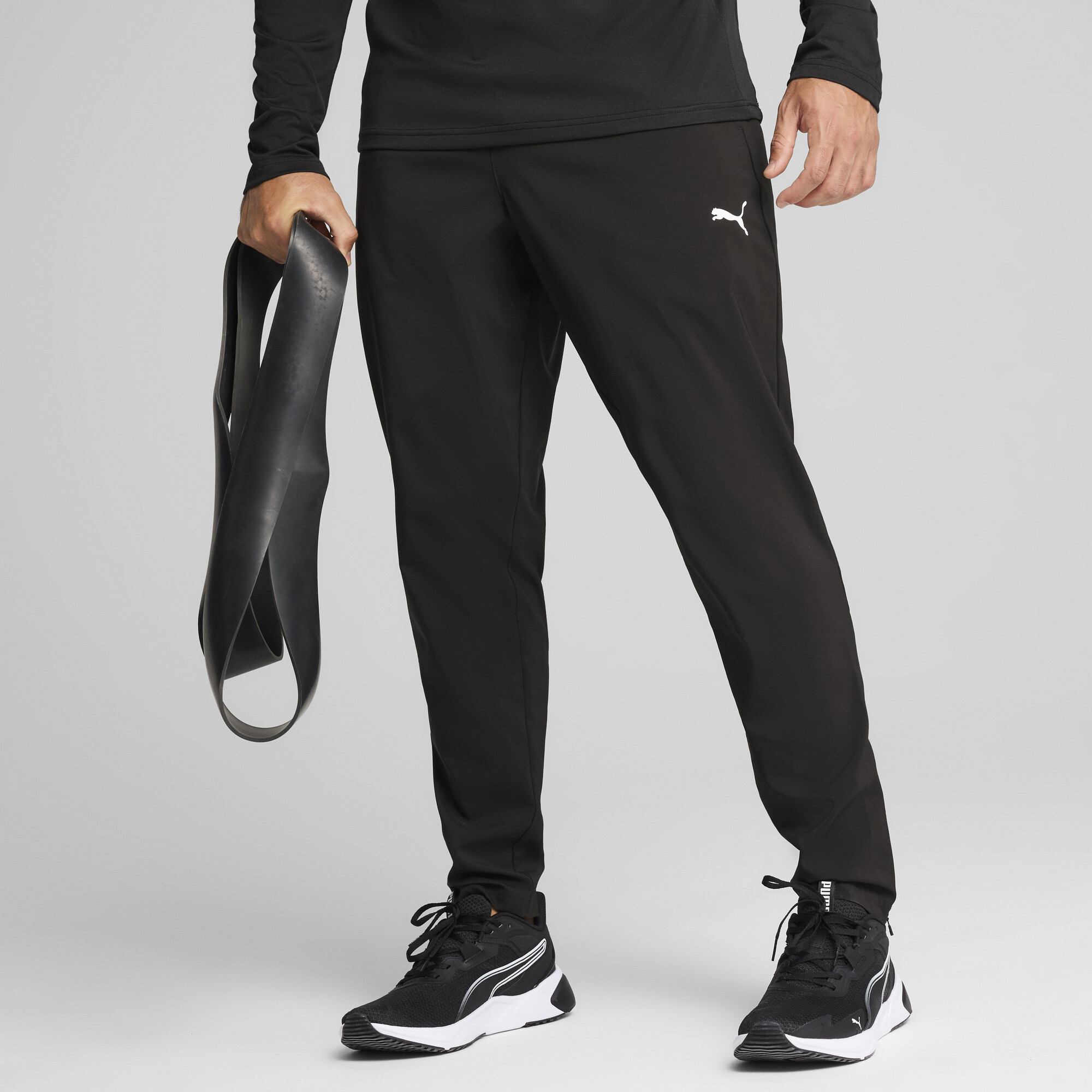 TAD ESSENTIALS Erkek Dokuma Dar Paçalı Eşofman Altı | Siyah | Puma
