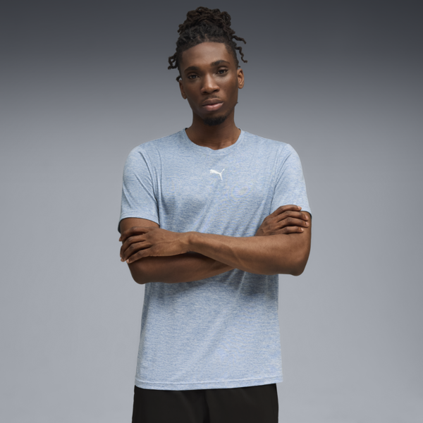 Playera Train All Day Essentials Texture para hombre, Cool Blue Heather, large-MEX