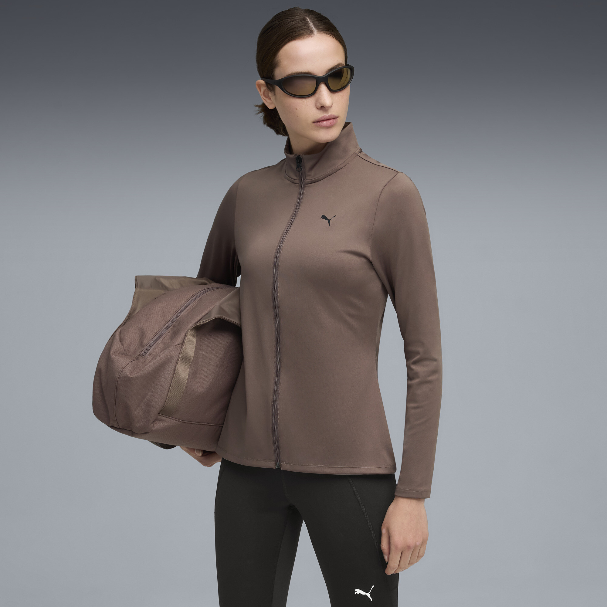 PUMA STRONG top met volledige rits voor Dames, Brons, Maat XS thumbnail 6