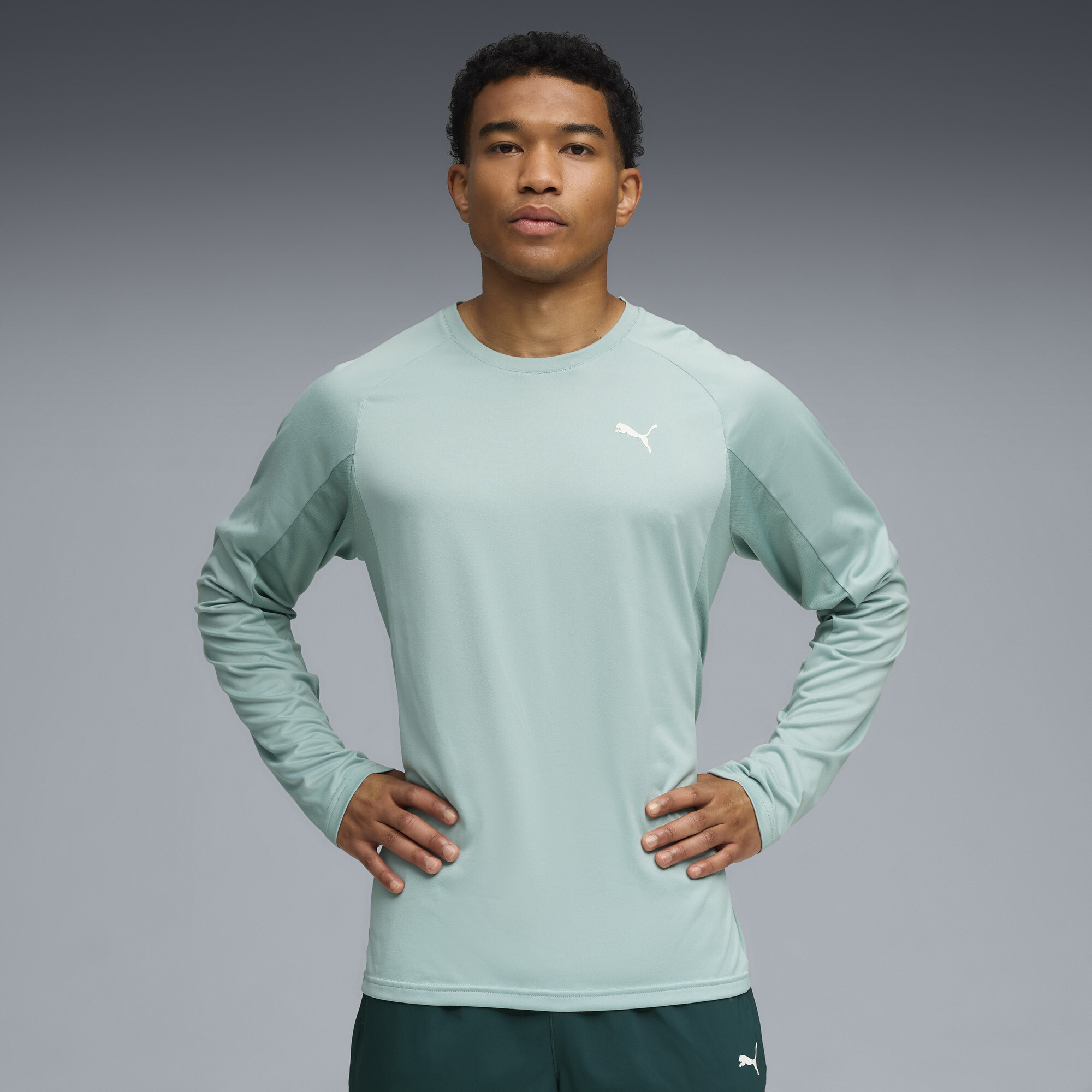 Puma Train All Day Tech Men's Long Sleeve Training T-shirt In Green