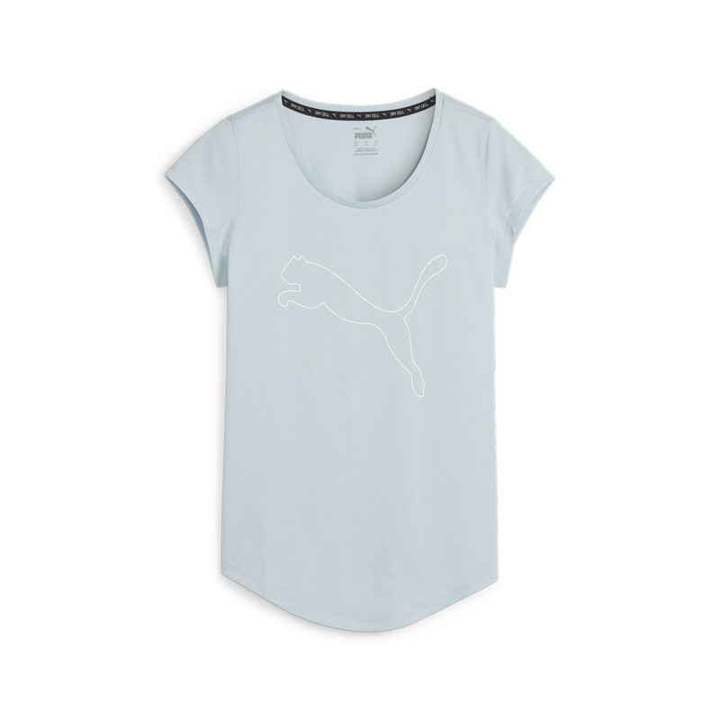 Women's PUMA Heather Cat Training T-shirt in Gray/Blue size L