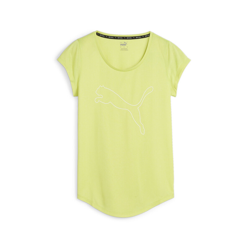 Women's PUMA Heather Cat Training T-shirt in Gray/Yellow size S