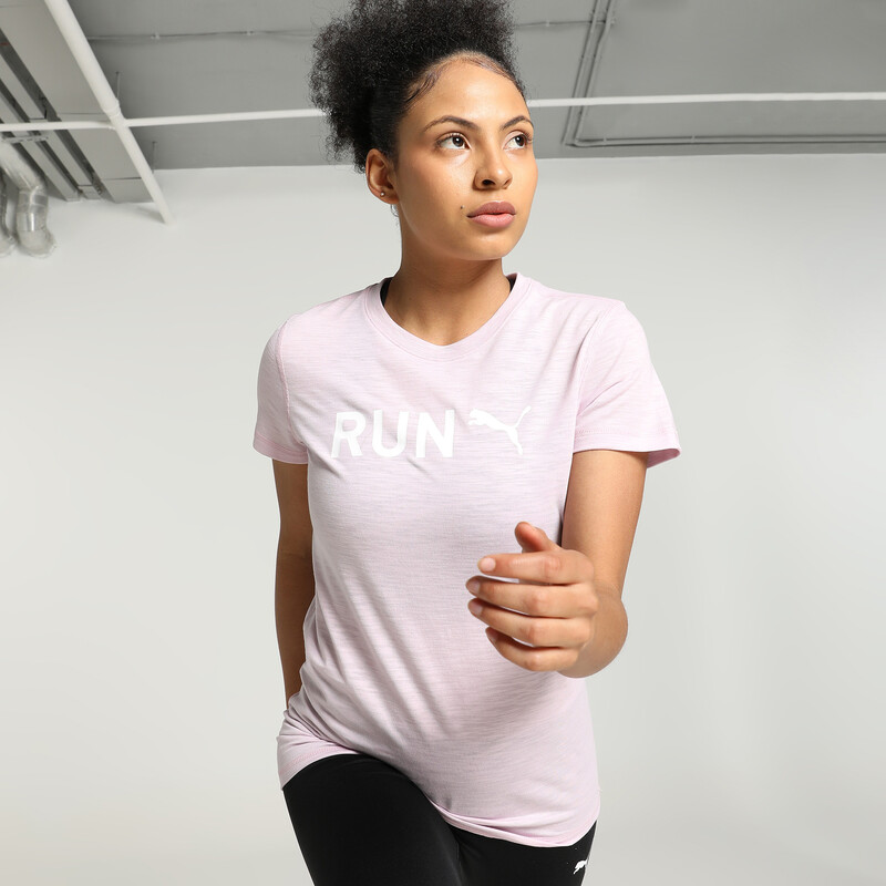 Women's PUMA RUN Graphic Running T-shirt in Gray size XL