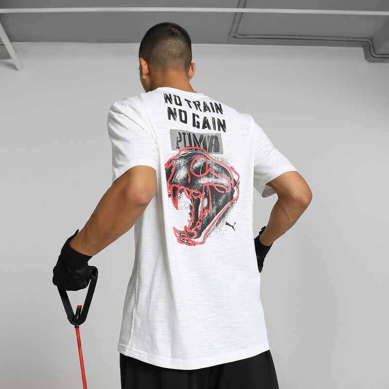 Men's PUMA Graphic Emblem Training T-shirt in White size L