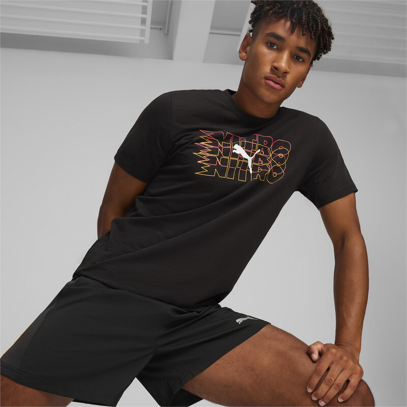 Men's PUMA Graphic NITRO Training T-shirt in Black size L