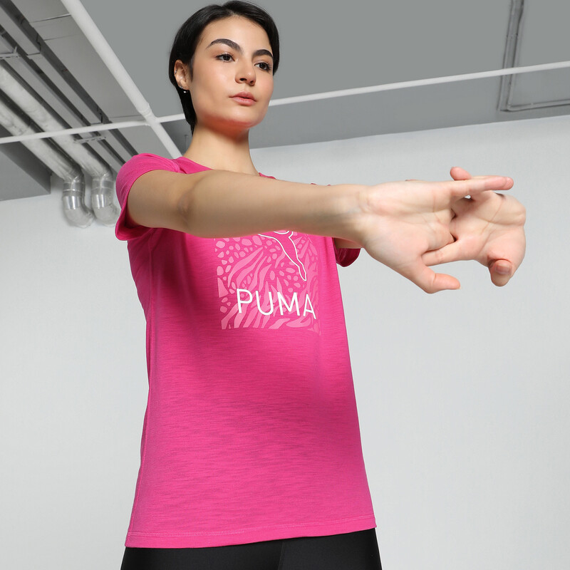 Women's PUMA Graphic Script Training T-shirt in Pink size M