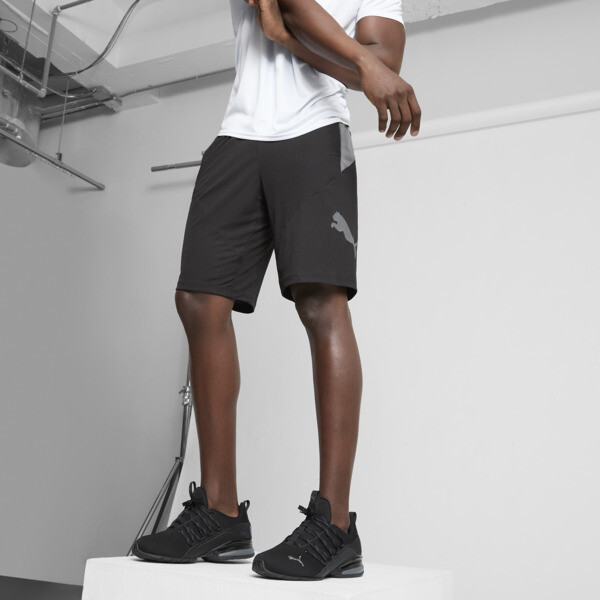 Puma Cat Men's Training Shorts In Black-cool Dark Gray